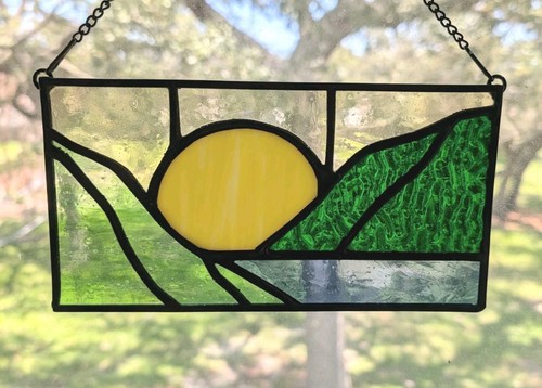 Stained glass boho landscape - boho,
