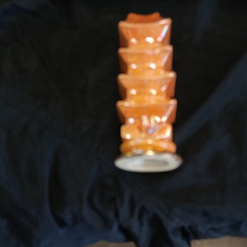 Orange glossy ceramic pagoda - ceramic,
