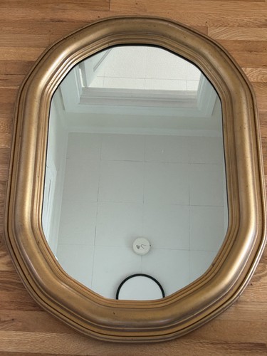 Retro oval mirror gold tone - gold,