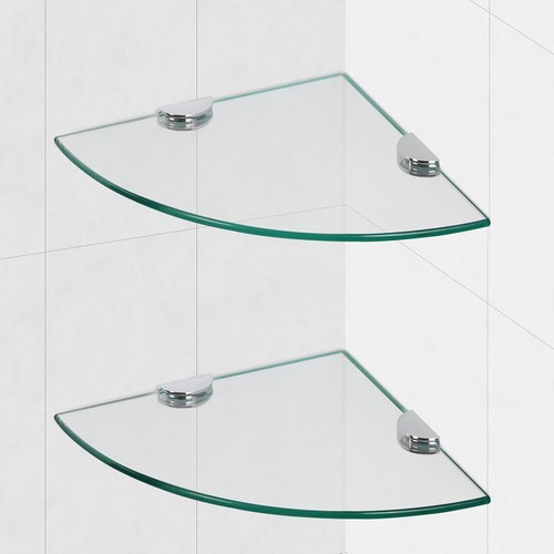 Glass corner shower - corner, shelves