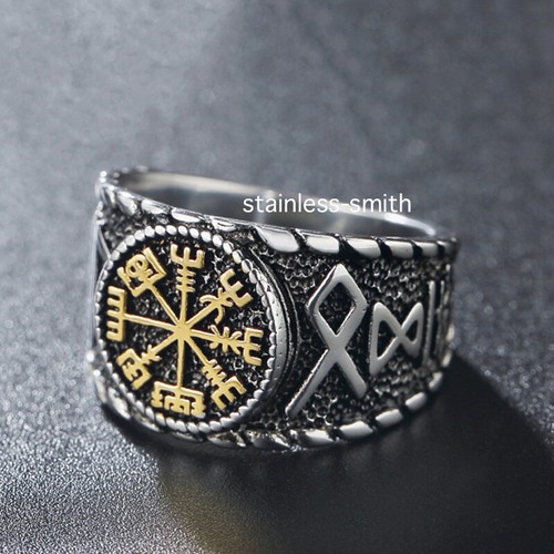 Mens gold viking vegvisir - mens,