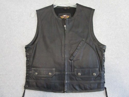 Harley davidson leather vest - leather,