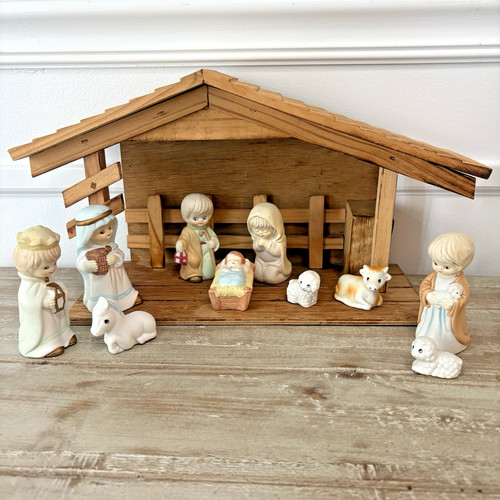 Vintage christmas nativity - vintage,
