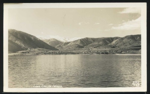 Chelan rppc 1940 view - chelan,