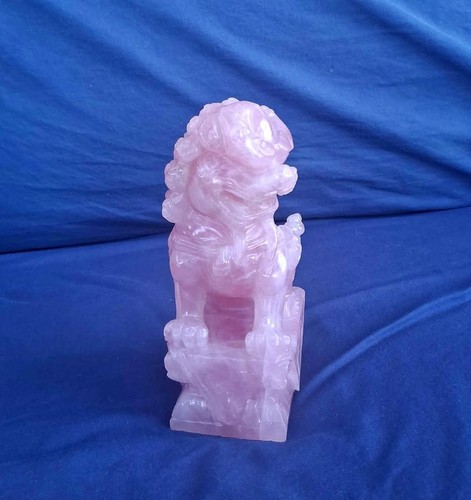 Chinese rose quartz lion - chinese,