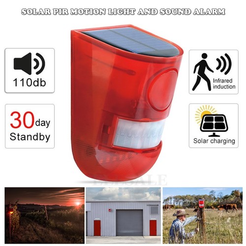Solar security alarm - alarm, led