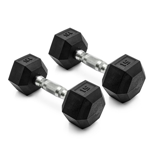 Cap barbell rubber hex - cap,