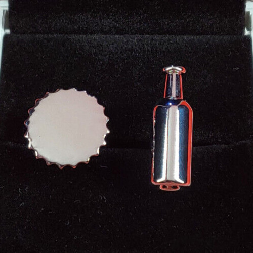 Beer bottle cap cufflinks - beer,