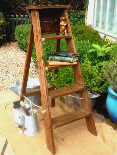 Vintage wooden ladders folding - ladders,