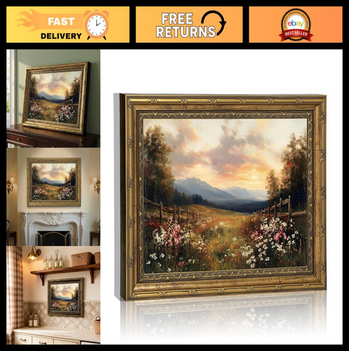 Vintage gold framed wall art - framed,