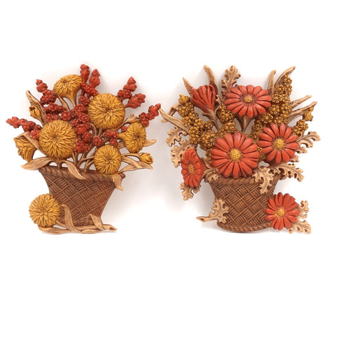 Vtg 1977 flower basket wall - vtg,