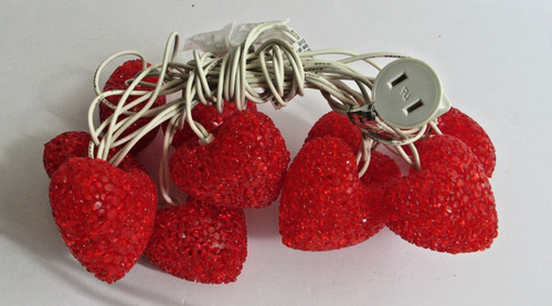 Heart string light - string, red