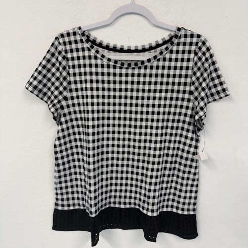 Talbots petite black gingham - black,