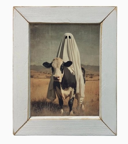 Vintage photo ghost and cow - of,