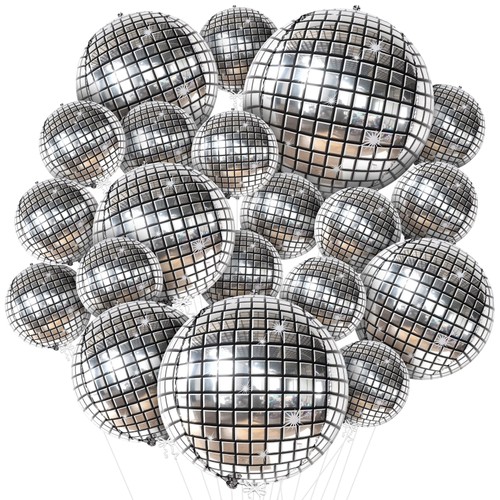 Silver disco ball balloons - ,,