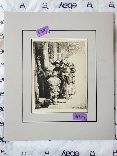 Rembrandt impressed etching - rembrandt,