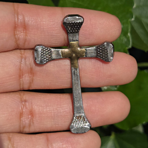 Horseshoe nail pocket cross - horseshoe,