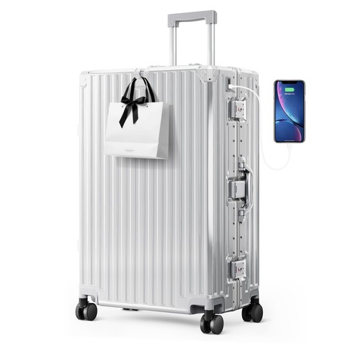 Large aluminum framed suitcase - large,