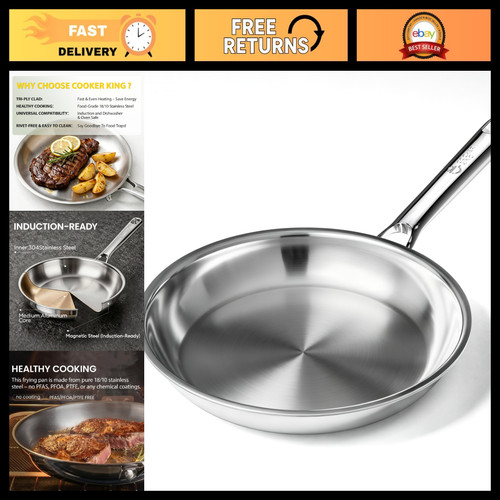 Stainless steel frying pan - steel,