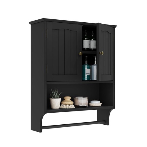 Black bathroom cabinet wall - bathroom,