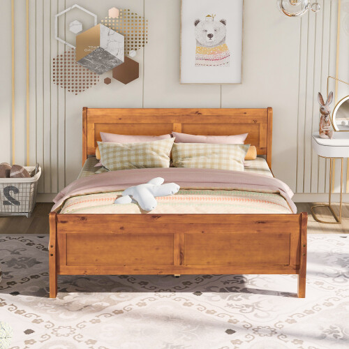 Full queen size wood bed - full/queen,