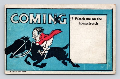 Antique old postcard horse - old,