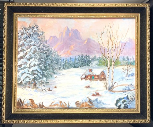 Vintage signed original winter - original,