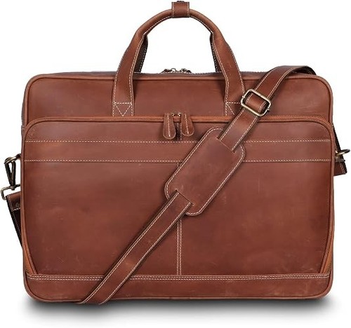 Full grain leather briefcase - leather,
