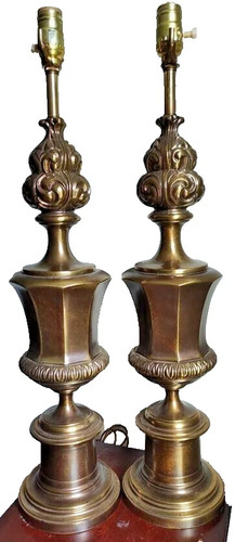 Vintage brass regency - vintage, urn