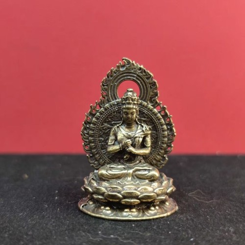Mini brass vairocana buddha - vairocana,