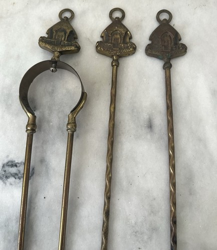 Vintage brass fireplace - brass, tool