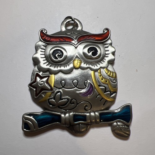 Beautiful enamel colorful owl - beautiful,