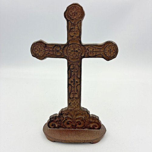 Vtg cast iron cross - vtg,