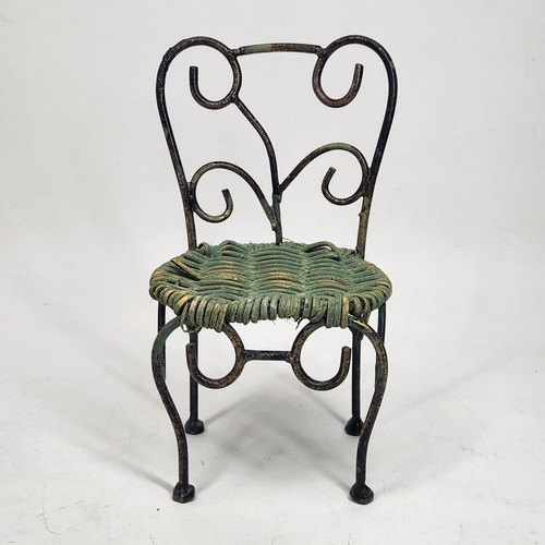 Vtg wicker seat wrought iron - vtg,