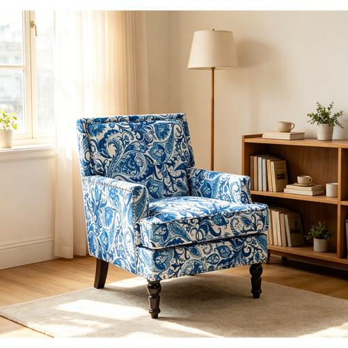 Vintage blue white striped - blue,