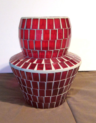 Mosaic stained glass candle - glass,
