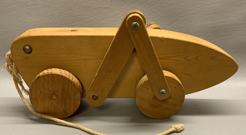Vintage wooden pull long toy - wooden, a