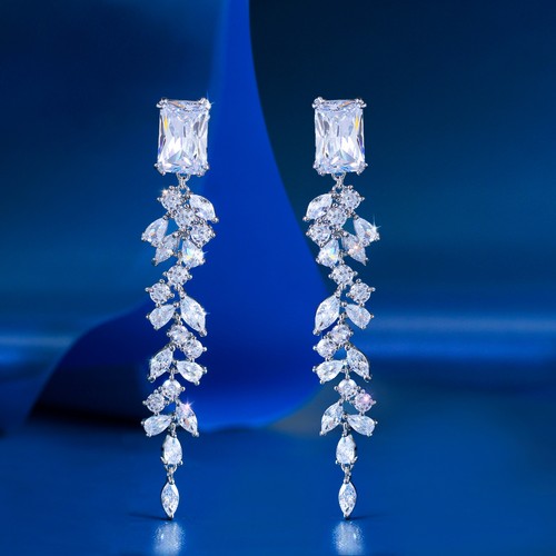 Silver plated baguette - plated, cz