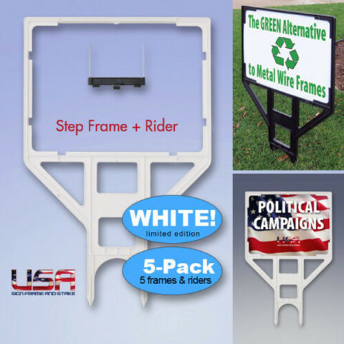 Yard sign frame pack - sign, **white