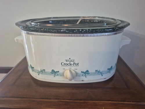Vintage rival crock pot green - crock,