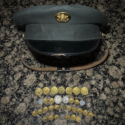 Vintage military officer cap - military,