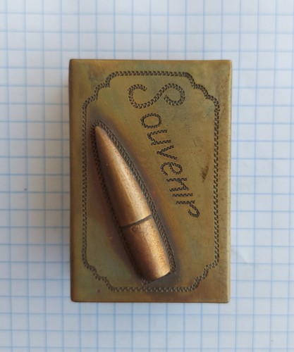 Wwi trench art brass - art, matchbox