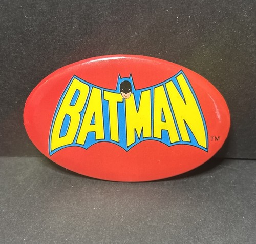 Vintage red batman pin - red, back