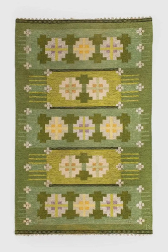 Green flat weave scandinavian - green,