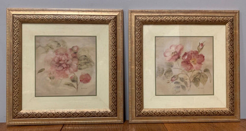 Pair elegant floral print - of,