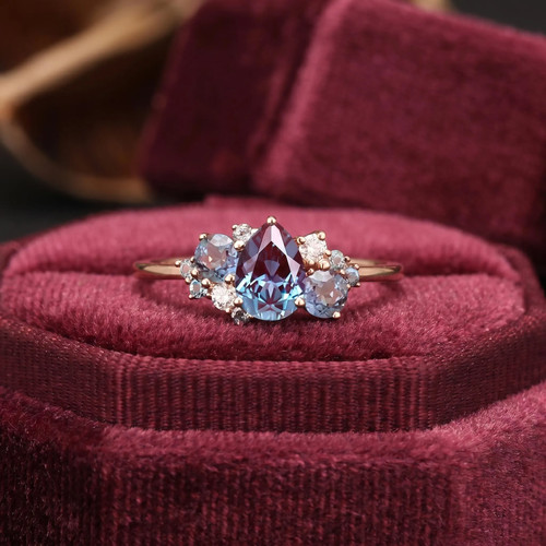 Alexandrite engagement ring - alexandrite,
