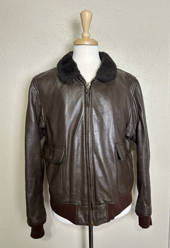 Vintage leather flight jacket - leather,
