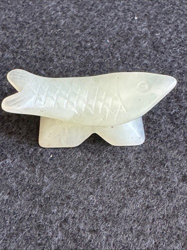 Vtg hand carved - jade, fish