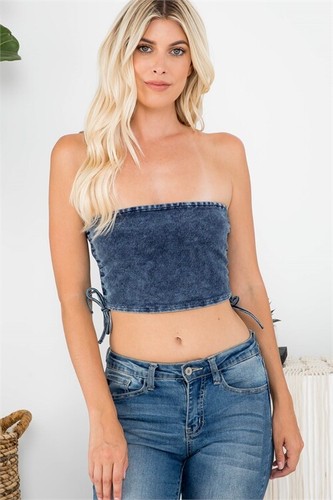 Blue denim crop - denim,