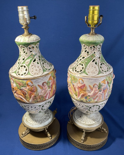 Two vtg capodimonte porcelain - two,